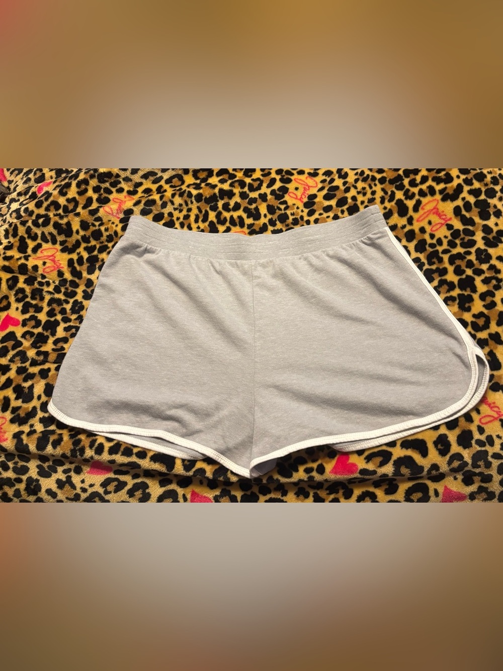 No Boundaries Light Gray Athletic Shorts with White Trim